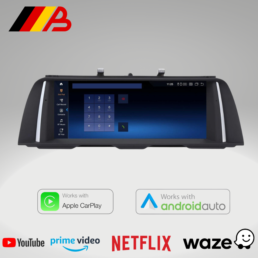 BMW 5 Series F10 F11 | 10.25” Android 13 Display with Built in Apple CarPlay for F10/11