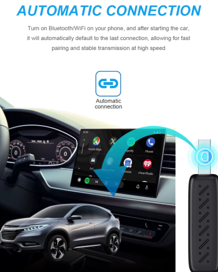 Wired to Wireless Apple CarPlay / Android Auto Converter Dongle