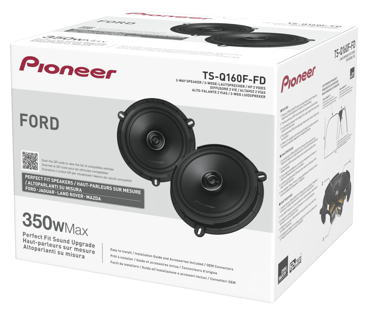 Pioneer TS-Q160F-FD 6.5" Coaxial Speakers for Ford, Jaguar, Land Rover & Mazda