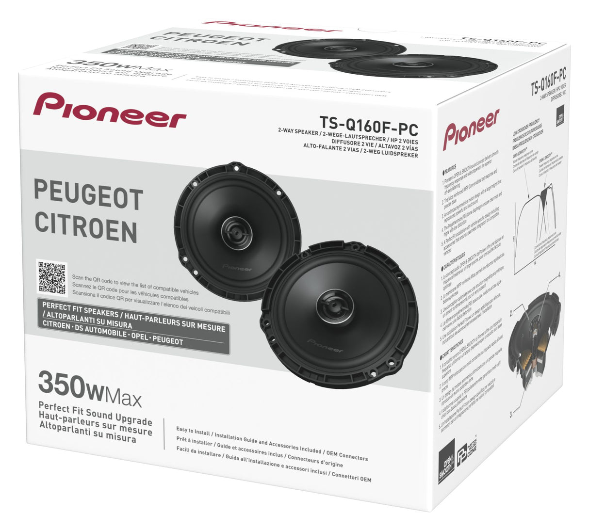 Pioneer TS-Q160F-PC 6.5" Coaxial Speakers for Peugeot, Citroën, DS & Vauxhall