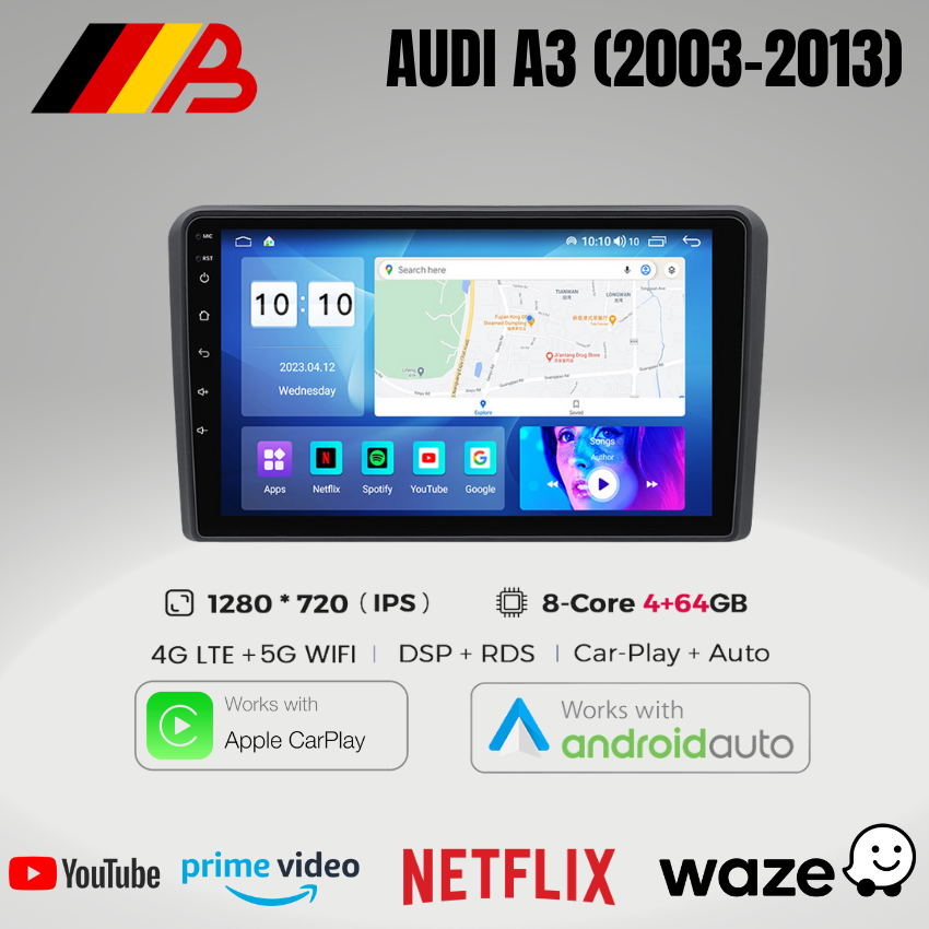 AUDI A3 8P | Android 13 | Touchscreen Headunit (2003-2012)