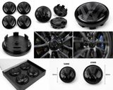 VW Floating Wheel Centre Caps Gloss Black | 56mm & 65mm | Self-Levelling VW Logo | Set of 4