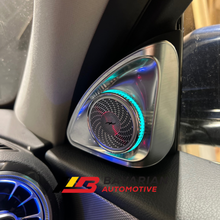 Mercedes C Class (W205) 4D Door Tweeters with Ambient Lights + Speaker Covers