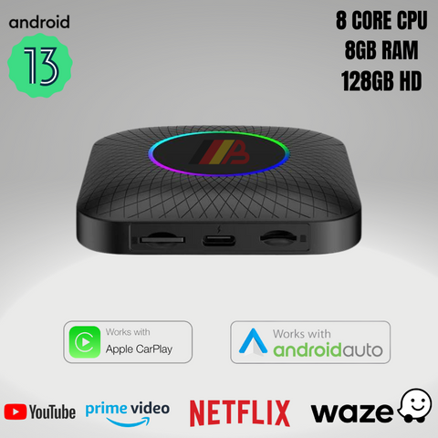 Bavarian Media AI Box | Android 13 | 8G+128GB - Wireless CarPlay, Play Store