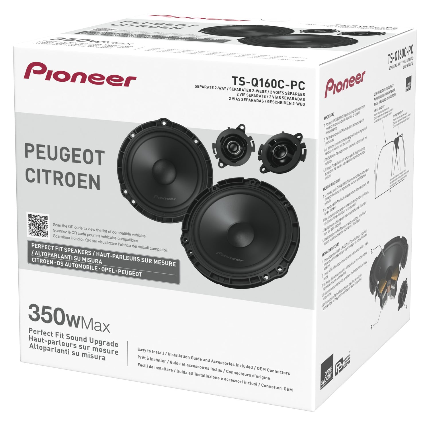 Pioneer TS-Q160C-PC 6.5" Component Speakers for Peugeot, Citroën, DS & Vauxhall