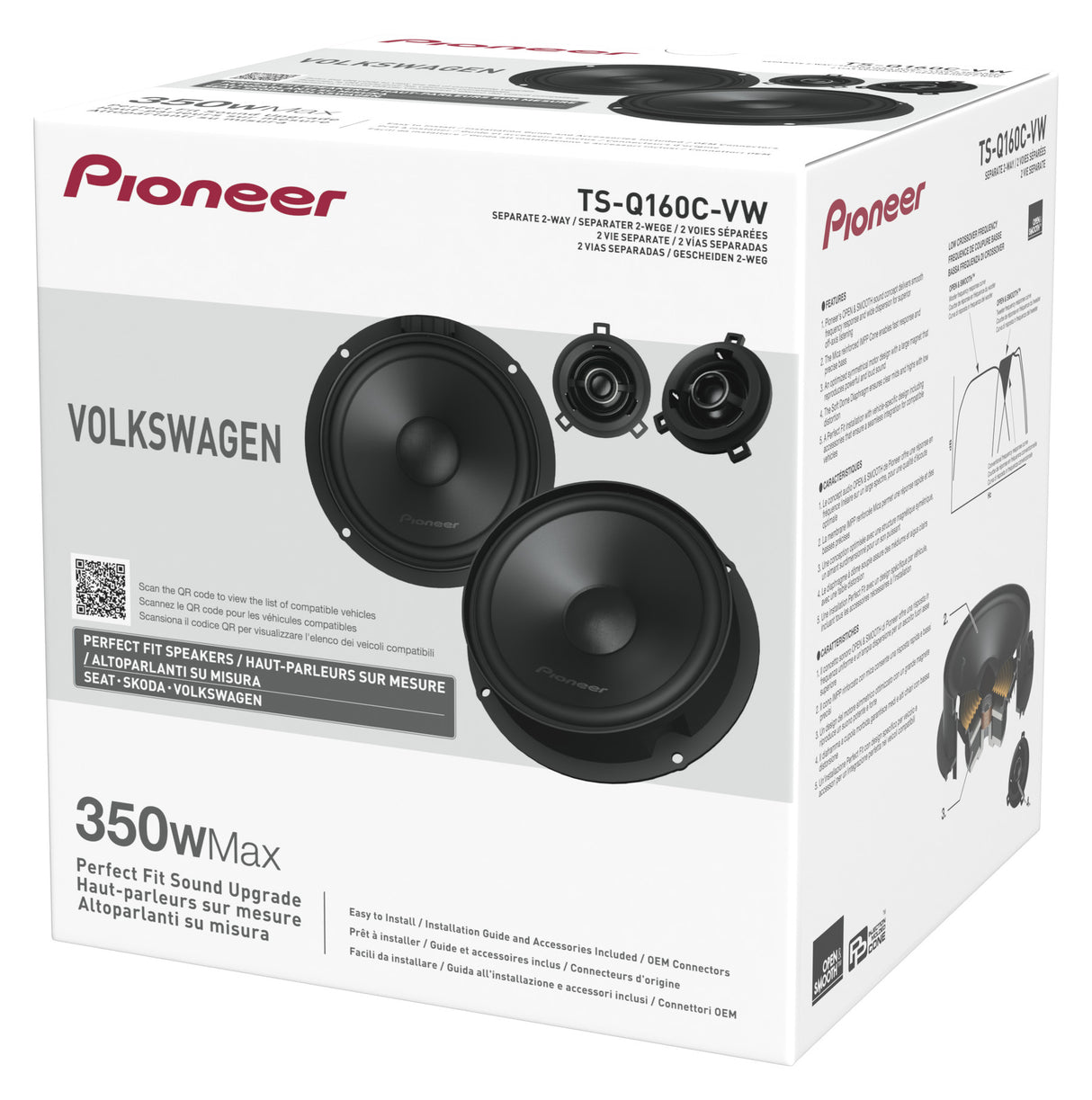 Pioneer TS-Q160C-VW 6.5" Component Speakers for Volkswagen, SEAT & Skoda