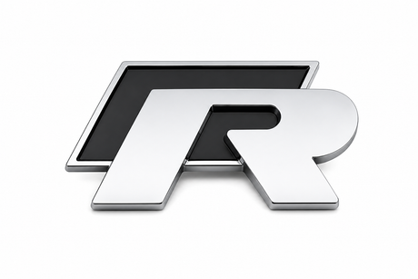 VW R Badge Emblem Matt Black – Rear Tailgate Boot Badge for Volkswagen Golf Mk5 Mk6 Mk7 Polo Passat Tiguan Scirocco